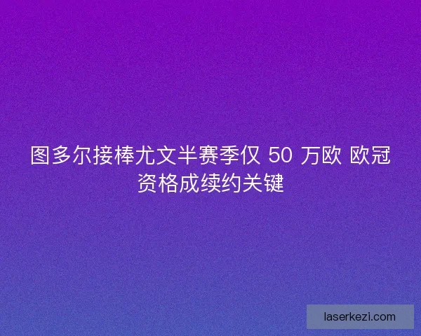 图多尔接棒尤文半赛季仅 50 万欧 欧冠资格成续约关键